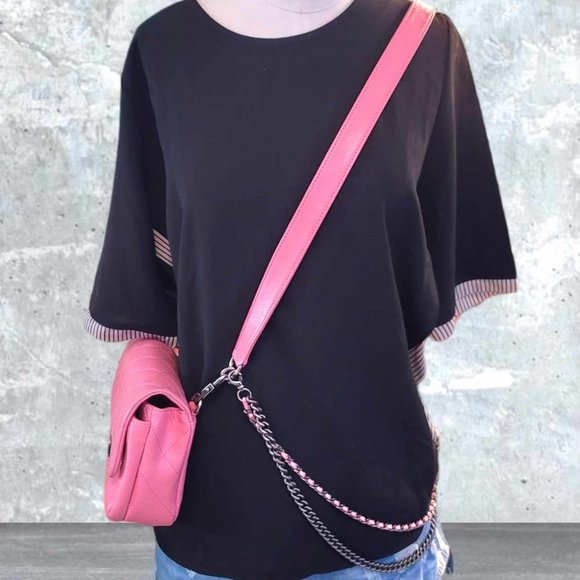 Authentic Rare Chanel Pink Goatskin Quilted Mut Waist Chain Double Lock Flap Bag - Picture 11 of 16